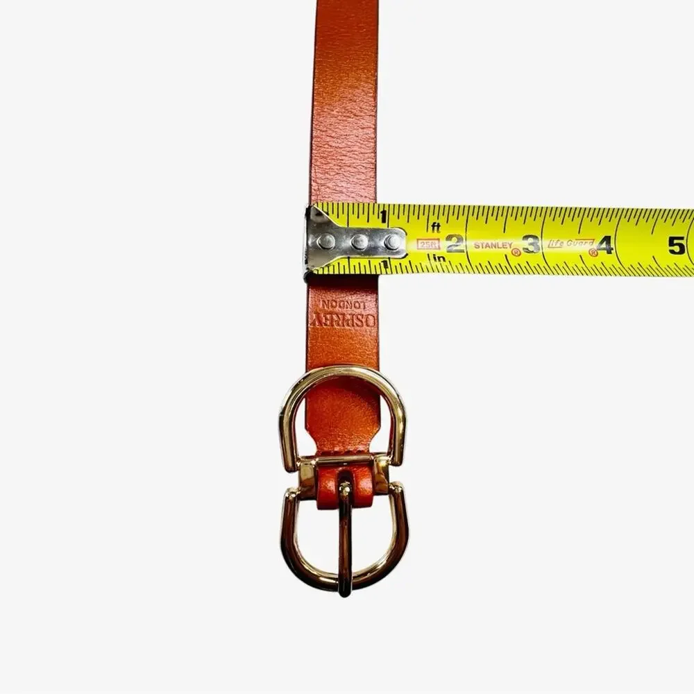 Osprey London Womens Skinny Mixed Braided Leather Belt Gold-Tone Buckle L 38/42